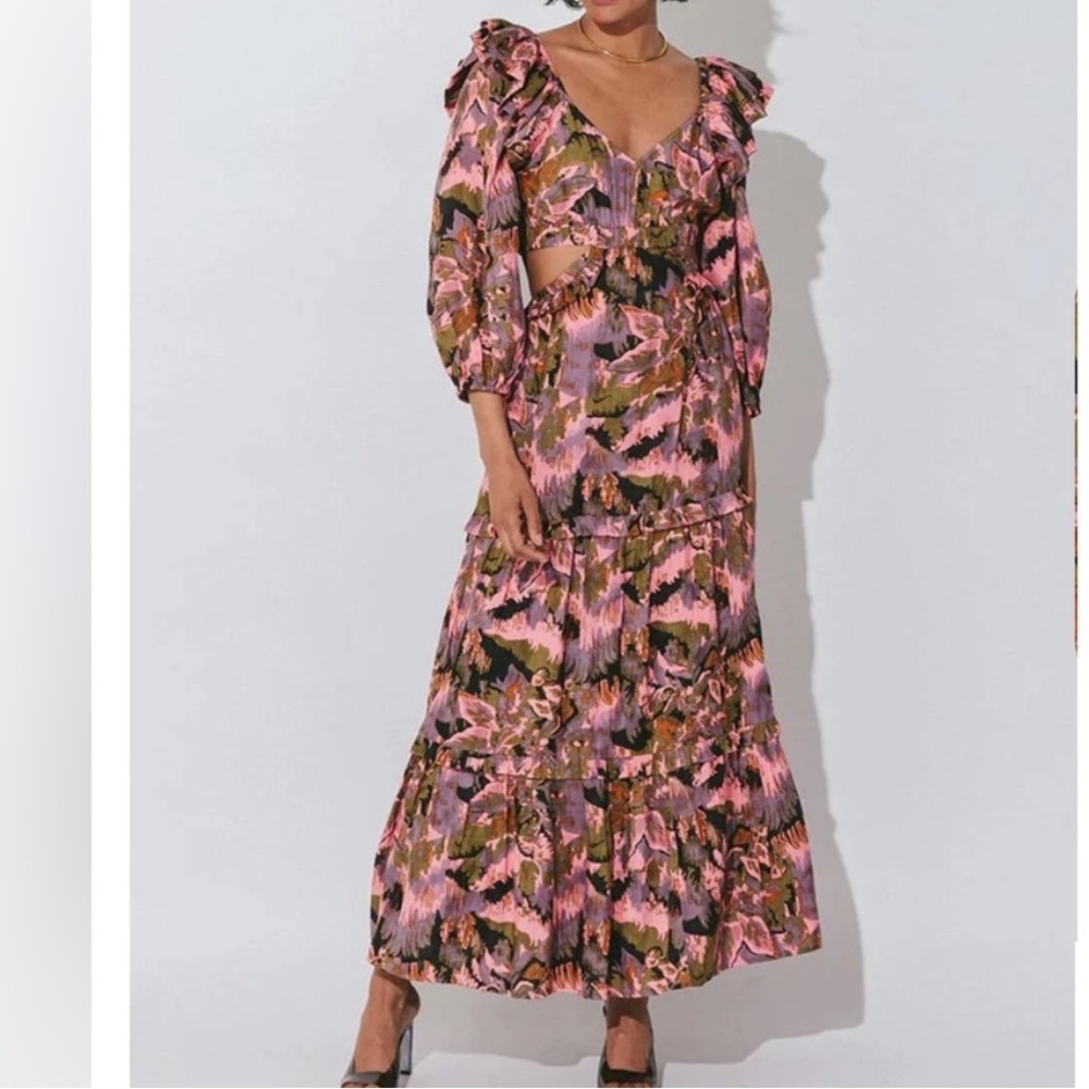 Cleobella Multicolor Floral Long Sleeve Dress, size M